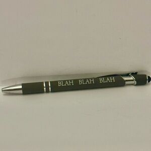Black Stylus Pen with 'BLAH BLAH BLAH' Design